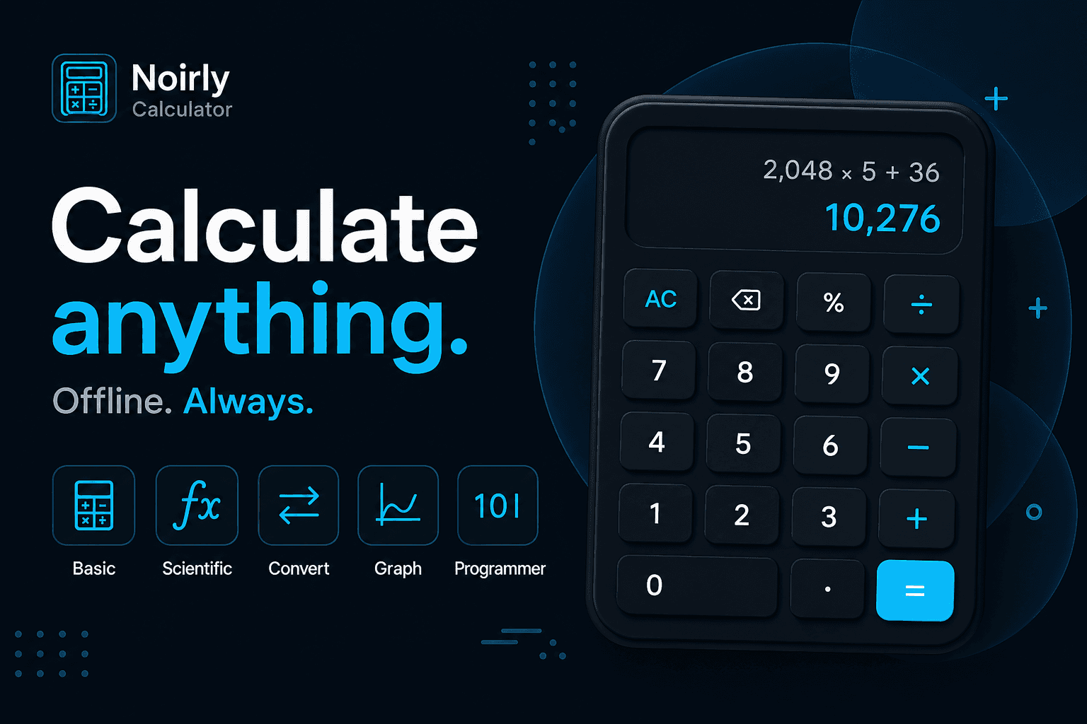 Noirly Calculator feature graphic